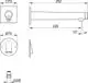 Keuco-Wandmischer mit eckiger Wandmontageplatte, 10° Neigung, Durchmesser 75 mm und 72 mm, für Aufputzinstallation, dargestellt aus verschiedenen Ansichten.